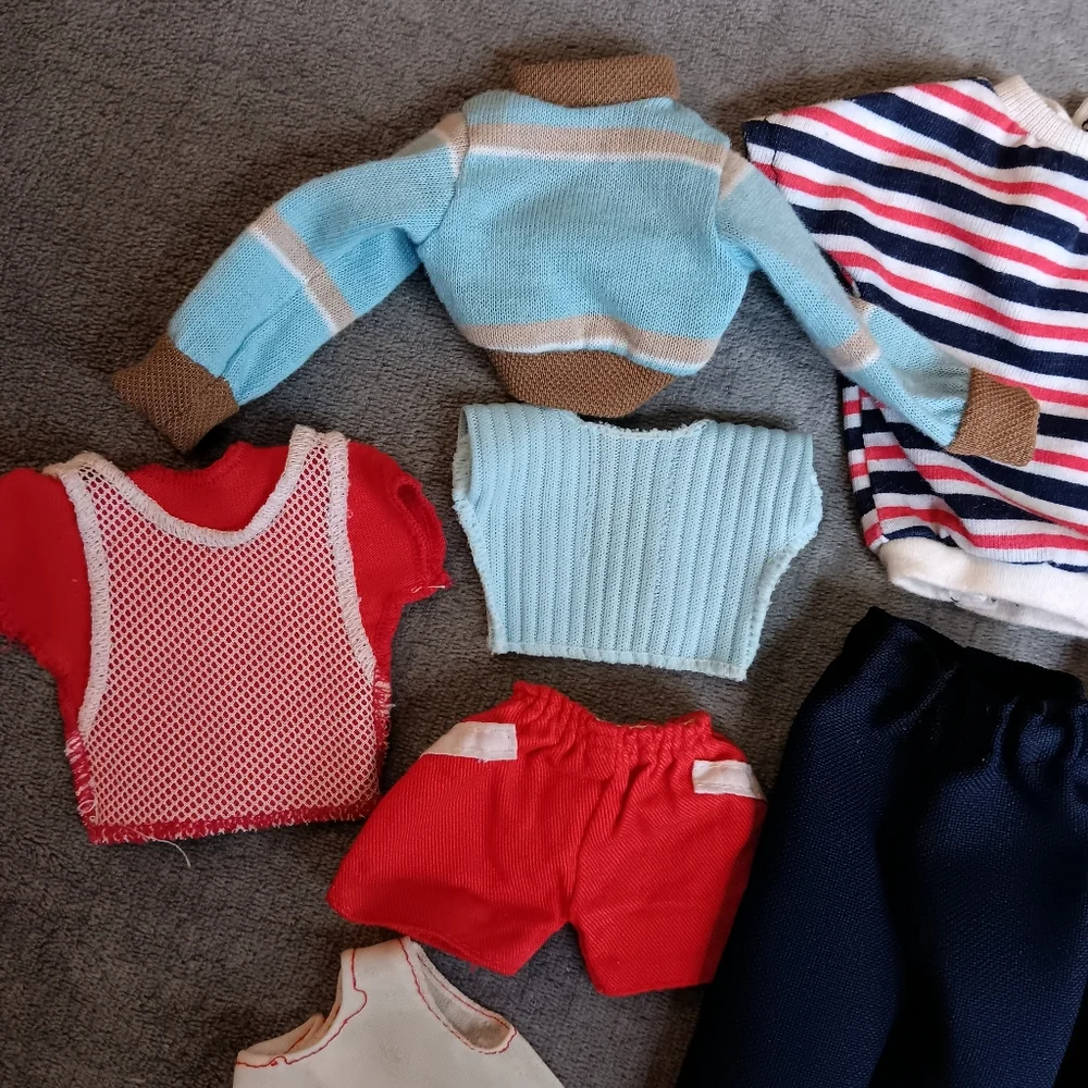 Barbie 1970s Vintage Clothing Lot, Retro 70s Doll Bundle, Pants Tops Mod